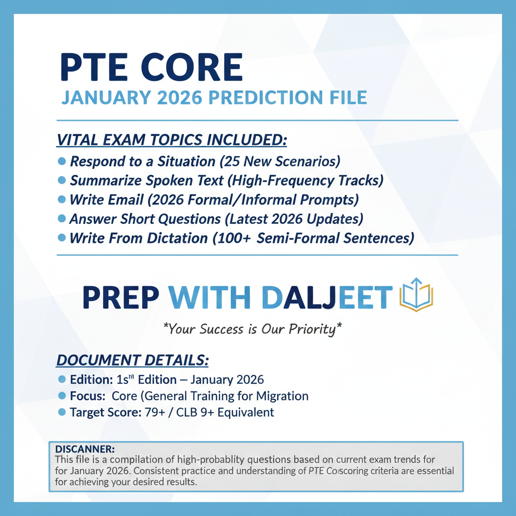 PTE Core - Jan. 2026 Prediction file
